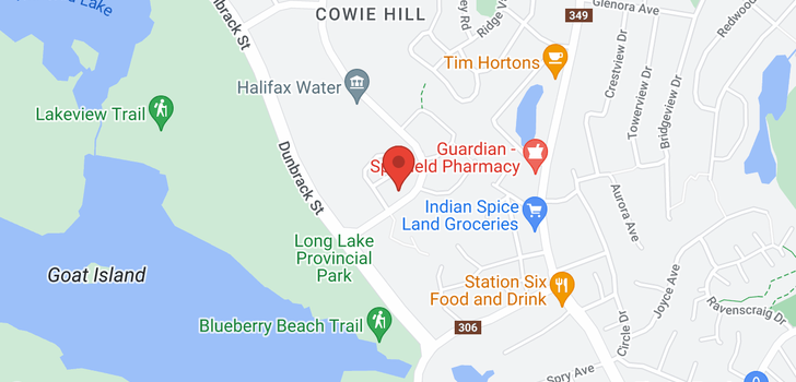map of 633 Cowie Hill Road